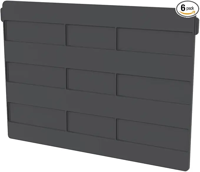 Akro-Mils 41270 Plastic Width Dividers for AkroBins Stackable Storage Bins Model 30270, Custom Storage Inserts for Tools, Crafts & Supplies, 6-Pack, Black