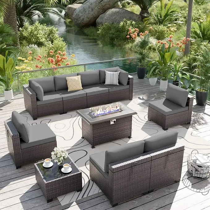 ALAULM 10 Pieces Patio Furniture Set