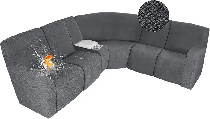 ALIECOM 100% Waterproof Recliner Sectional Couch Covers L Shape Stretch Corner