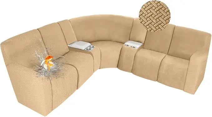 ALIECOM 100% Waterproof Recliner Sectional Couch Covers L Shape Stretch Corner