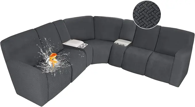 ALIECOM 100% Waterproof Recliner Sectional Couch Covers L Shape Stretch Corner