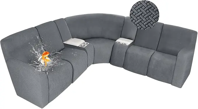 ALIECOM 100% Waterproof Recliner Sectional Couch Covers L Shape Stretch Corner