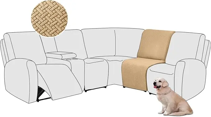 ALIECOM 100% Waterproof Recliner Sectional Couch Covers L Shape Stretch Corner