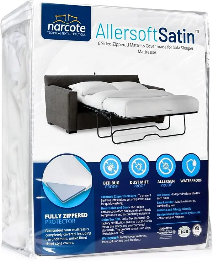 Allersoft| Queen Sleeper Sofa Mattress Cover