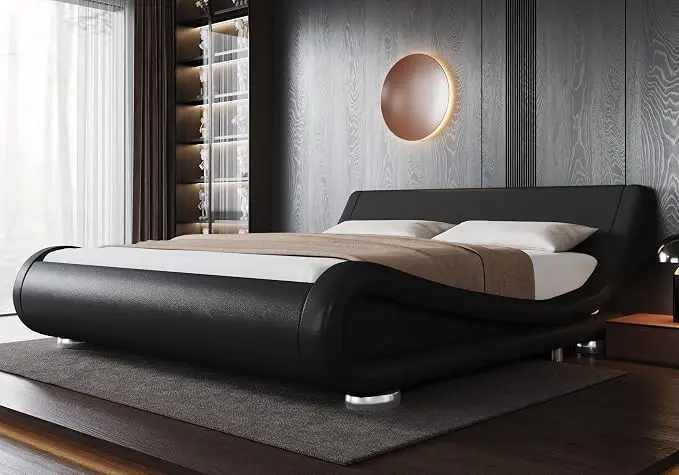Allewie King Size Upholstered Platform Bed Frame