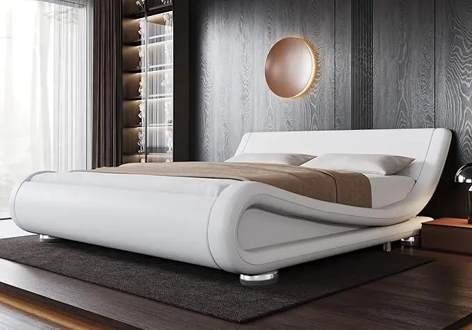 Allewie Queen Size Upholstered Platform Bed Frame