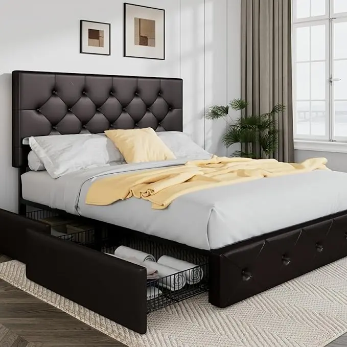 Allewie Upholstered Full Size Platform Bed Frame