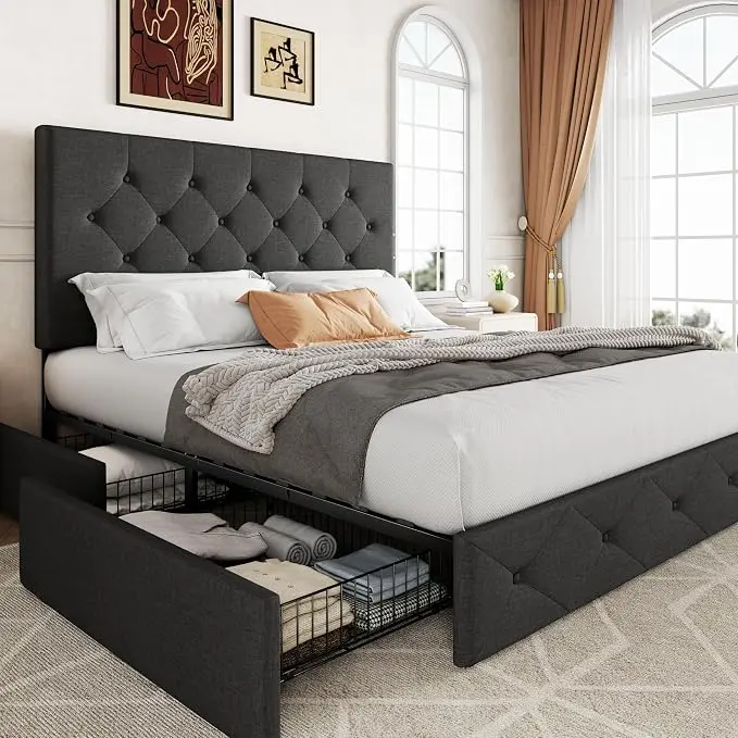 Allewie Upholstered Full Size Platform Bed Frame