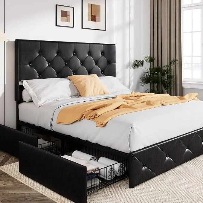 Allewie Upholstered Full Size Platform Bed Frame
