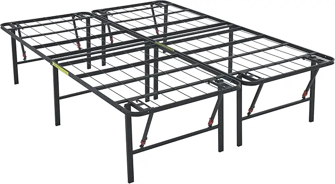 Amazon Basics Bed Frame with Storage, Foldable Metal Platform, Sturdy Steel