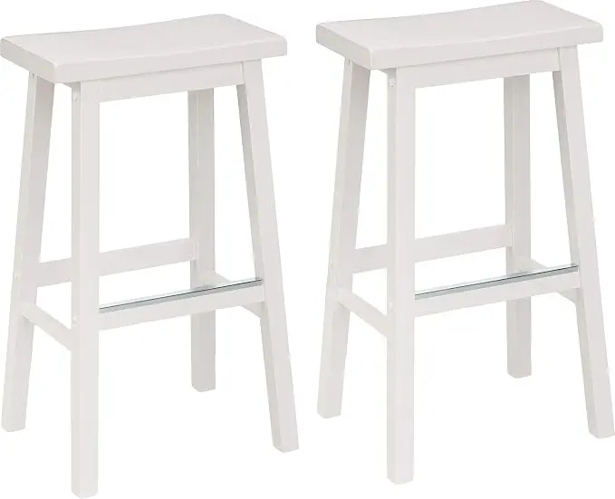 Amazon Basics Solid Wood Saddle-Seat Counter Height Bar Stools