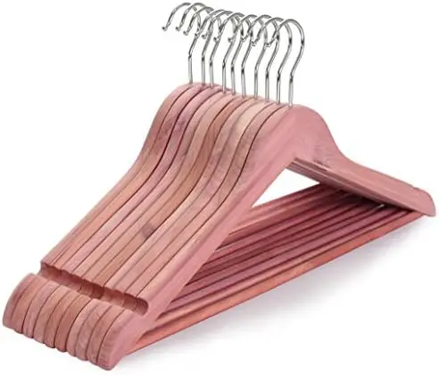 American Red Cedar Wooden Clothes Hangers for Closet 10 Pack