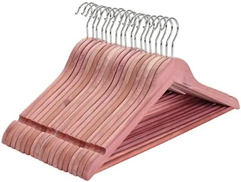 American Red Cedar Wooden Clothes Hangers for Closet 18 Pack