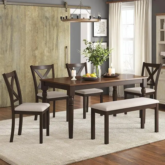 AMERLIFE 6-Piece Farmhouse Dining Table Set