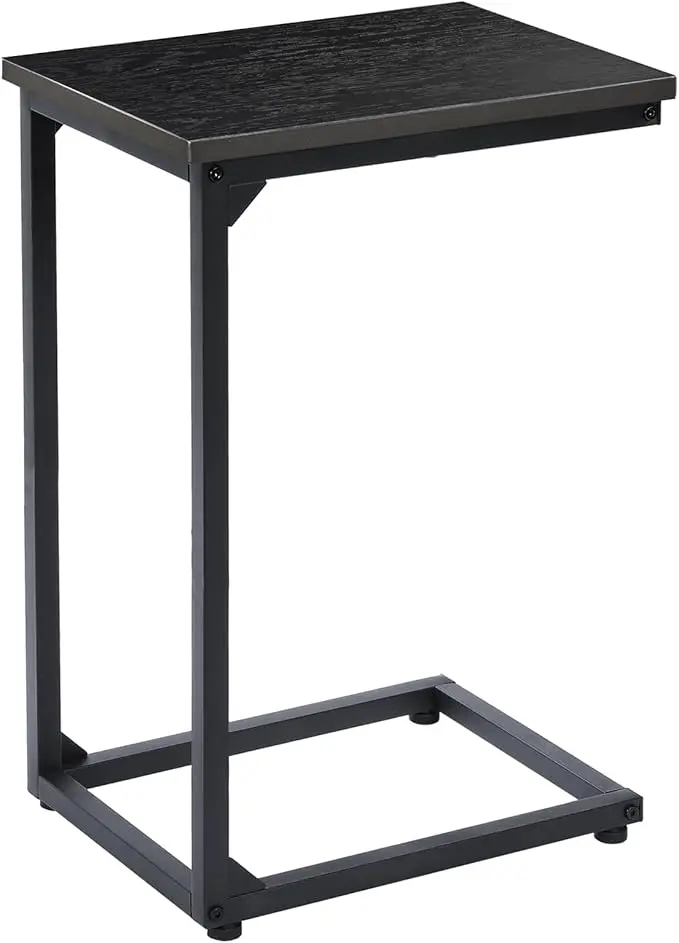 AMHANCIBLE C Shaped End Table, Couch Tables that Slide Under, TV Tray Snack
