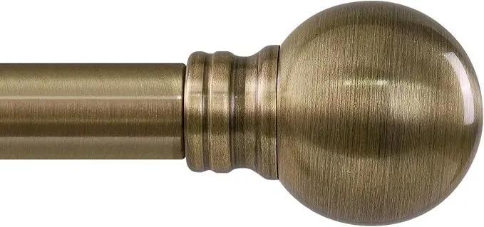 Antique Bronze Curtain Rods for Windows 66 to 120 Inch 1" Diameter Adjustable