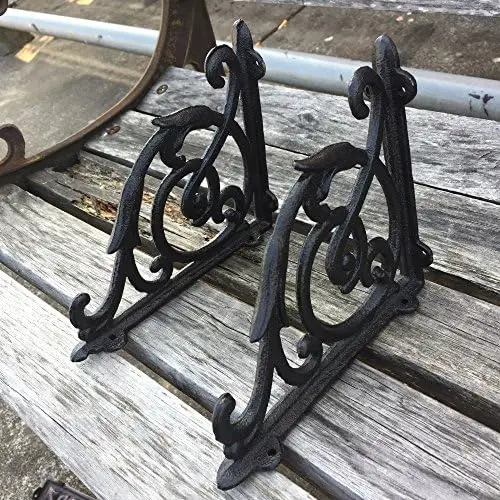 Antique Style Cast Iron Brackets Garden Braces Rustic Shelf Bracket Black