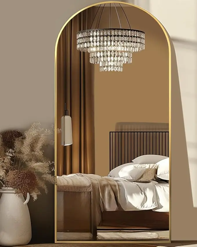 Antok 68" x26” Arched Full Length Floor Mirror, Free Standing/Wall Mount/Leaning