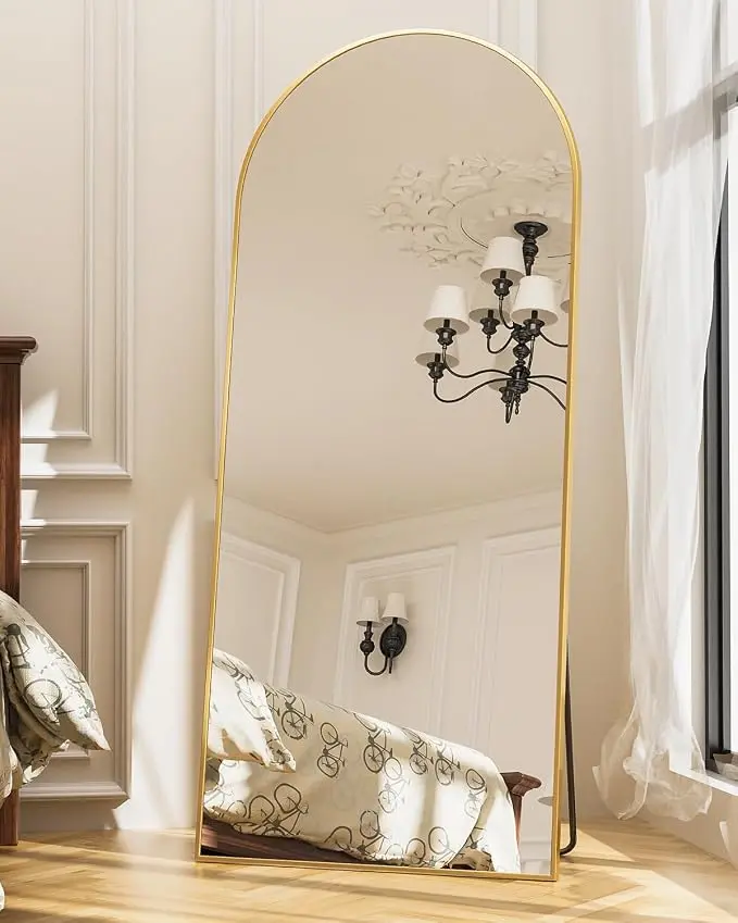 Antok Full Length Mirror, Arched Floor Standing Freestanding Arch Full Body
