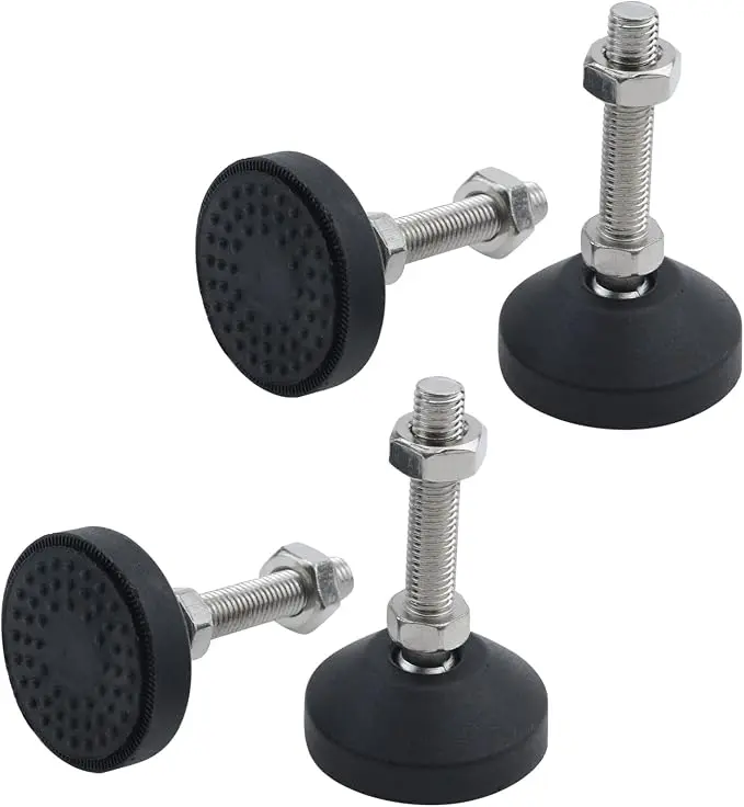 Antrader 4Pcs M10 Thread Adjustable Foot Cups Reinforced Nylon Base 48mm