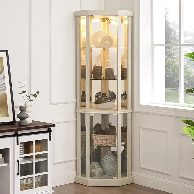 Anwick Corner Display Curio Cabinets