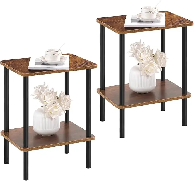 Apicizon 2 Tier End Table Set of 2, Small Side Table