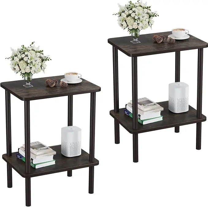Apicizon 2 Tier End Table Set of 2, Small Side Table
