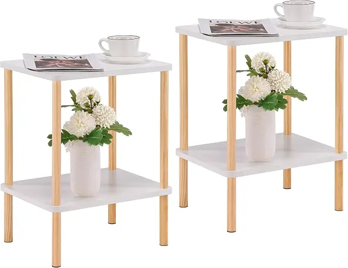 Apicizon 2 Tier End Table Set of 2, Small Side Table