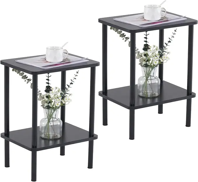 Apicizon 2 Tier End Table Set of 2, Small Side Table