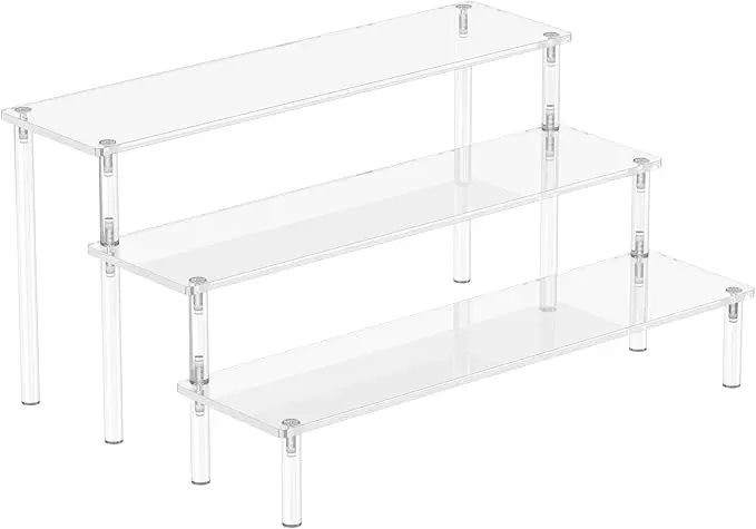 Aredpoook Acrylic Display Risers, 3 Tier Perfume Organizer Stand, Large Shelf