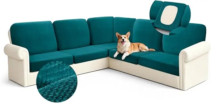 Arfntevss Sectional Couch Covers L Shape Couch Cushion Covers Slipcovers Fitted