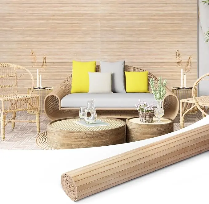 Art3d 48 x 96 Inch Natural Bamboo Wall Panel
