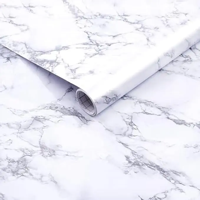 Arthome White Marble Contact Paper