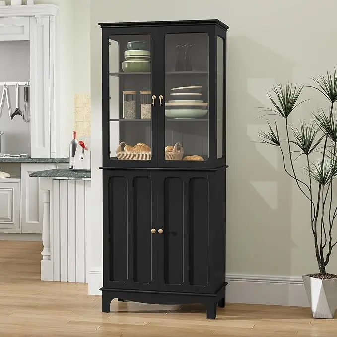 ARTPOWER 72" Freestanding Kitchen Pantry Storage Sideboard, Classical Tall
