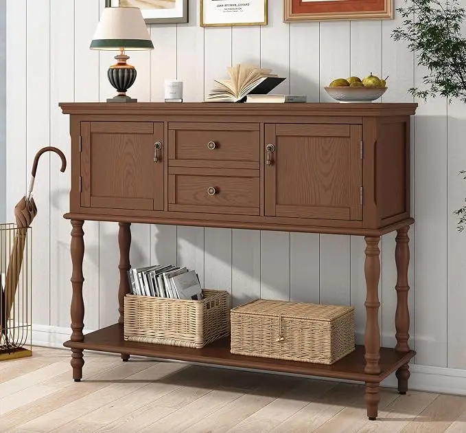 ARTPOWER Console Table for Entryway, Retro Wooden Table