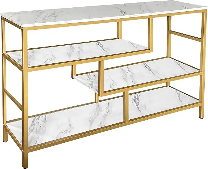 AT-VALY Console Table 4-Tier Storage Shelves Entryway Table Hallway Tables