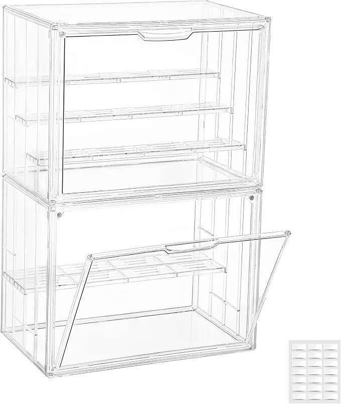 Attelite Acrylic Display Case, Upgrade 4 Tiers Clear Display Case