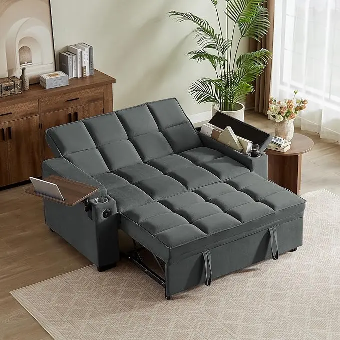 Auvsoce 65" Sleeper Sofa Bed Loveseat, Convertible Couch