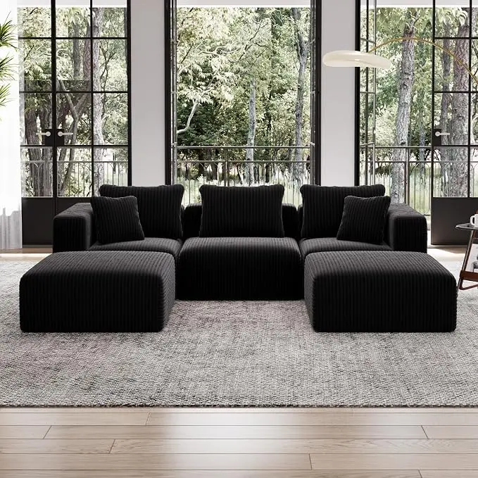 Avenco 106.2” U-Shaped Modular Sectional Sofa Couch