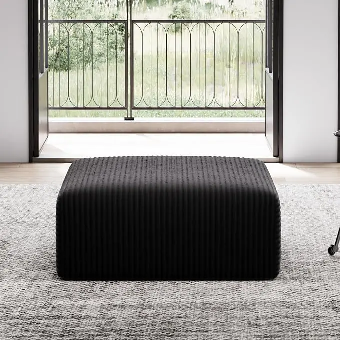 Avenco 35.4” Modular Ottoman, Corduroy Fabric, Zero Assembly Multifunctional