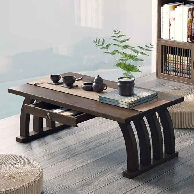 Bamboo Japanese Low Coffee Table, Altar Table
