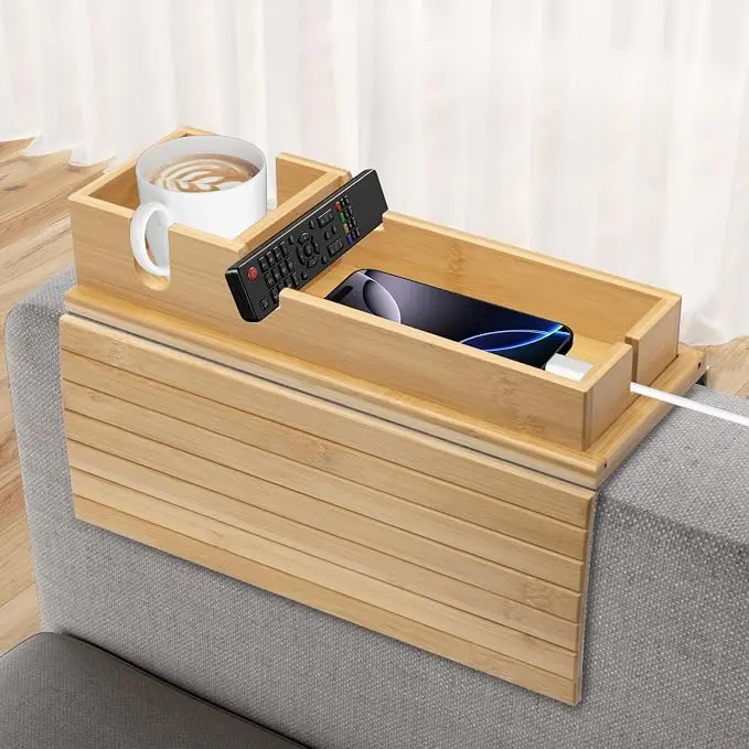 Bamboo Sofa Armrest Tray