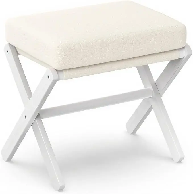 BAMBOOHOMIE Foldable Foot Stool Ottoman, Modern Foot Rest