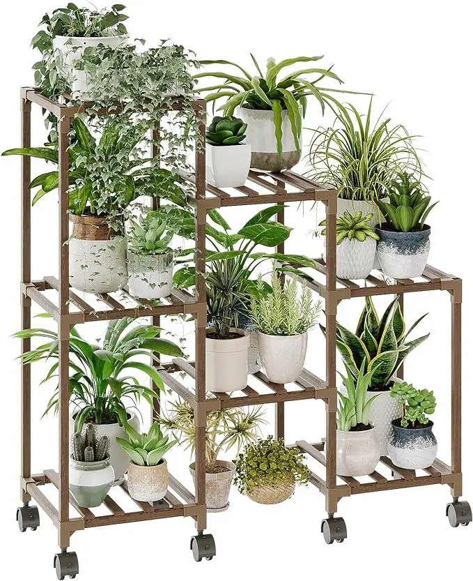 Bamworld Plant Stand with Wheels