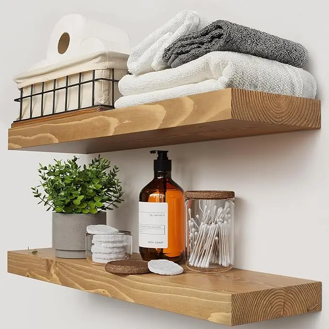 BAOBAB WORKSHOP Natural Wood Floating Shelves