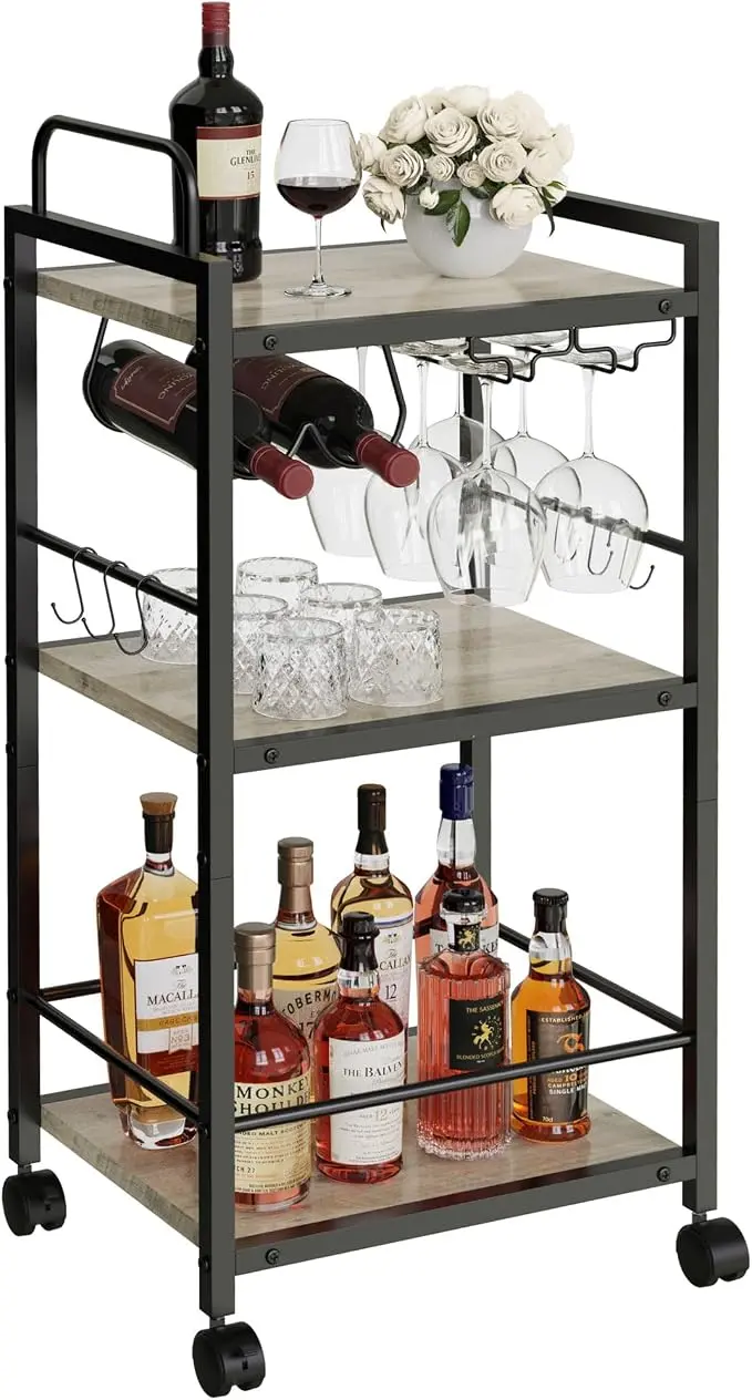 Bar Cart for The Home, 3 Tier Kitchen Carts