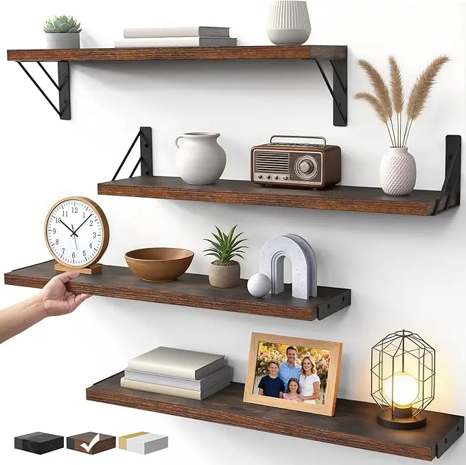 BAYKA Wall Shelves for Bedroom Decor, Floating Shelves for Wall, Display