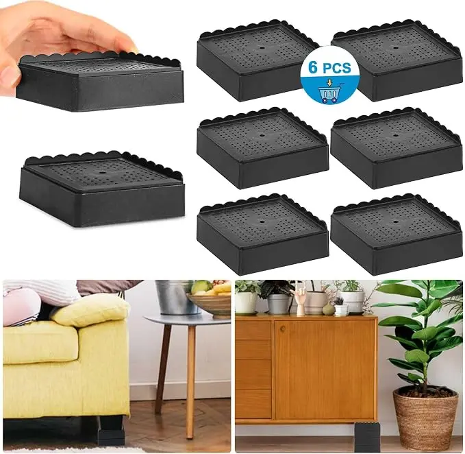 Bed Risers 1 inch, 2 inch, 3 inch, 4 inch Heavy Duty, Adjustable Furniture Riser