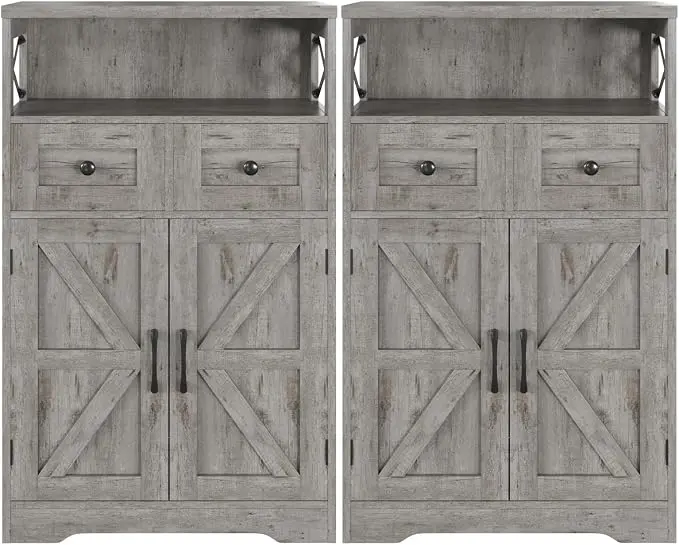 Befrases Set of 2 Farmhouse Storage Cabinet