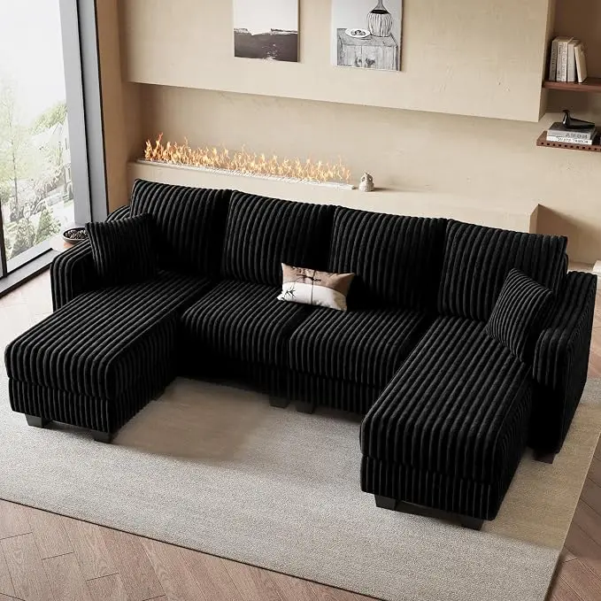 Belffin U Shaped Couch with Reversible Chaises Sectional Couches